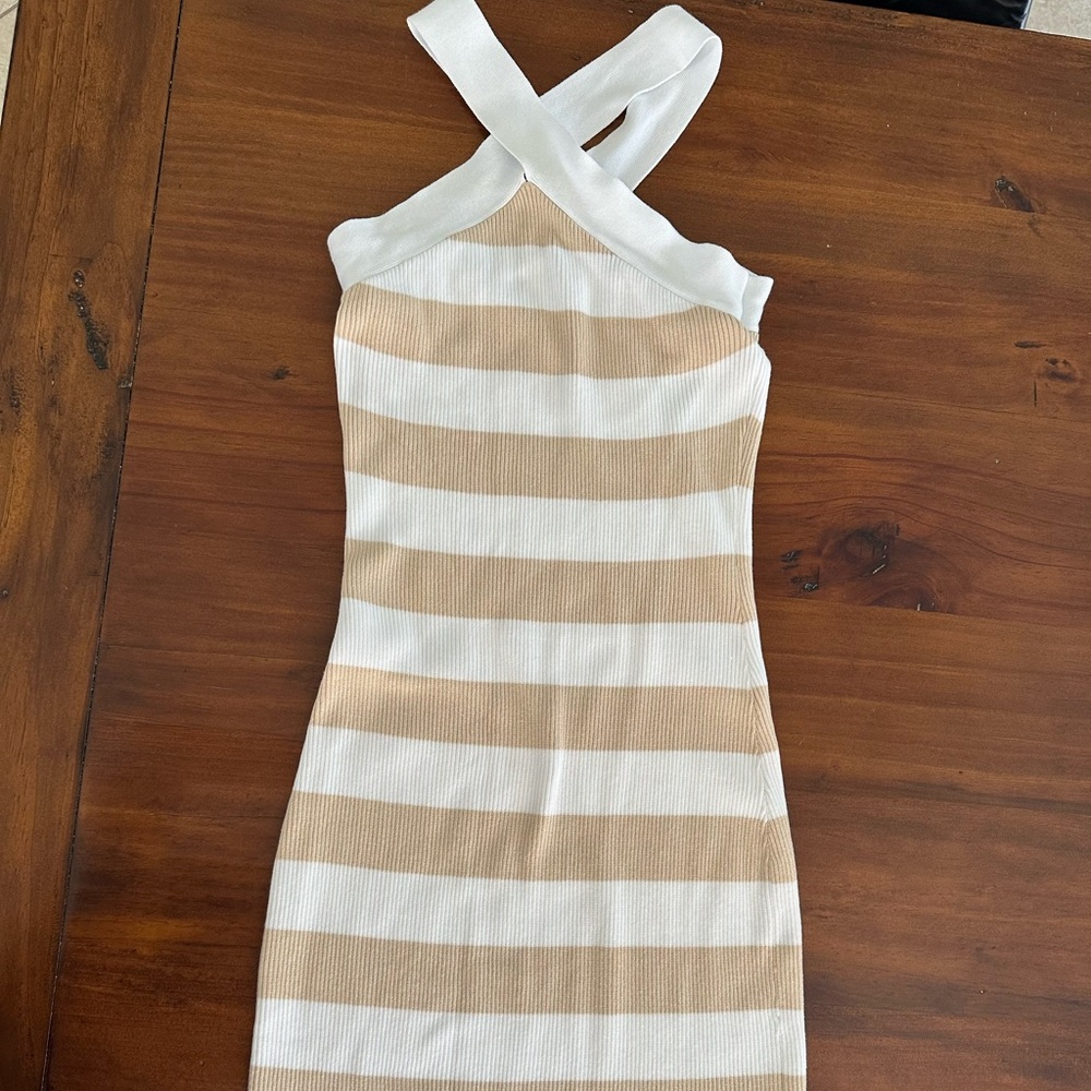 House of Harlow 1960 Cream and white Bodycon Halter Dress - never worn